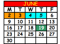 District School Academic Calendar for Drop Back In Academy Of Duval County for June 2025