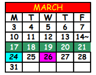 District School Academic Calendar for Impact Halfway House for March 2025