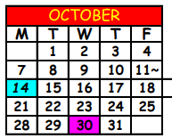 District School Academic Calendar for Andrew A. Robinson Elementary School for October 2024