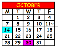 District School Academic Calendar for Duval County Superintendent's Office for October 2024