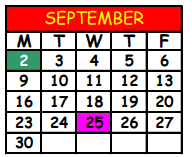 District School Academic Calendar for Whitehouse Elementary School for September 2024