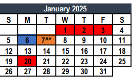 District School Academic Calendar for Prairie Vista Middle School for January 2025