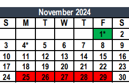District School Academic Calendar for Highland Middle for November 2024