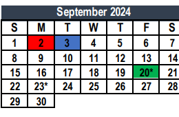 District School Academic Calendar for Remington Point Elementary for September 2024