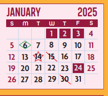 District School Academic Calendar for Language Development Center for January 2025