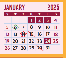 District School Academic Calendar for Maude Mae Kirchner Elementary for January 2025