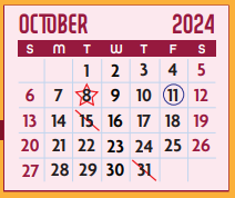 District School Academic Calendar for Henry B Gonzalez Elementary for October 2024