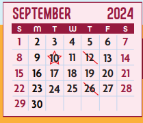 District School Academic Calendar for Eagle Pass Junior High for September 2024