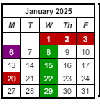 District School Academic Calendar for Prince Chapman Academy for January 2025