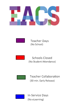 District School Academic Calendar Legend for Prince Chapman Academy