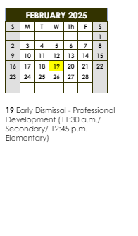 District School Academic Calendar for Arlington Preparatory Academy for February 2025