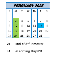 District School Academic Calendar for Avilla Elem & Middle Sch for February 2025