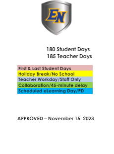 District School Academic Calendar Legend for Avilla Elem & Middle Sch