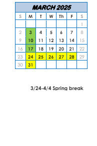 District School Academic Calendar for Avilla Elem & Middle Sch for March 2025