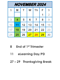 District School Academic Calendar for Avilla Elem & Middle Sch for November 2024