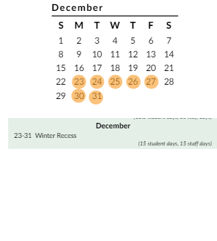District School Academic Calendar for Ramapo High School for December 2024
