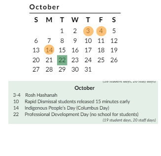 District School Academic Calendar for Ramapo High School for October 2024