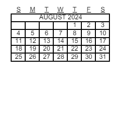 District School Academic Calendar for Evit Chandler High for August 2024