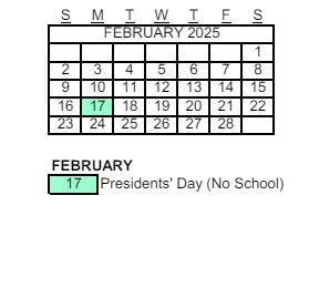 District School Academic Calendar for Evit Chandler High for February 2025