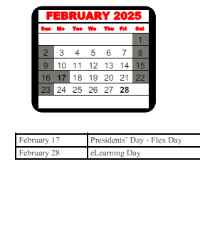 District School Academic Calendar for Matthews Elementary School for February 2025