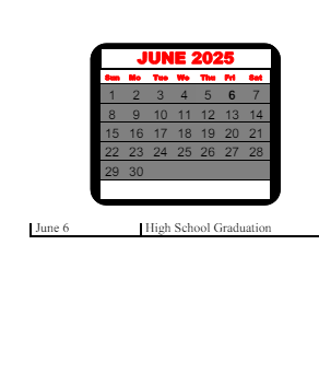 District School Academic Calendar for Matthews Elementary School for June 2025