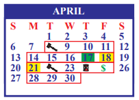 District School Academic Calendar for Hargill Elementary for April 2025