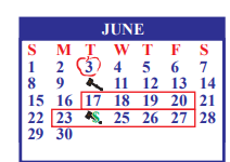 District School Academic Calendar for Hargill Elementary for June 2025