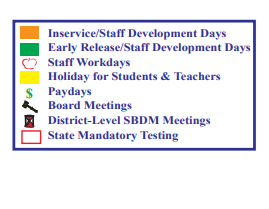 District School Academic Calendar Legend for Hargill Elementary