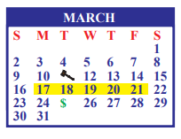 District School Academic Calendar for Hargill Elementary for March 2025