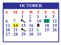 District School Academic Calendar for Hargill Elementary for October 2024