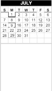 District School Academic Calendar for Cedar Way Elementary for July 2024