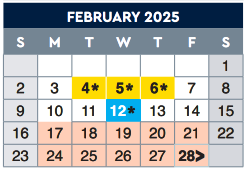 District School Academic Calendar for Guerrero Elementary for February 2025