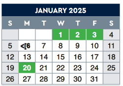 District School Academic Calendar for Cordova Middle for January 2025