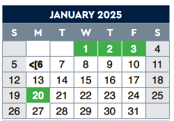 District School Academic Calendar for E-14 Modular Westside Elem for January 2025