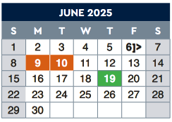 District School Academic Calendar for E-2 Central NE El Don't Use for June 2025