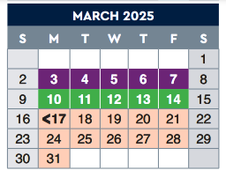 District School Academic Calendar for E-2 Central NE El Don't Use for March 2025
