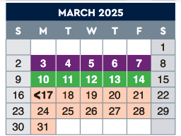 District School Academic Calendar for Guillen Middle for March 2025