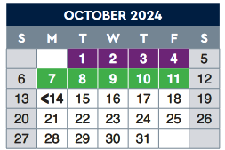 District School Academic Calendar for Kohlberg Elementary for October 2024