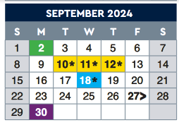 District School Academic Calendar for E-11 Central NW Elem for September 2024