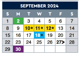 District School Academic Calendar for E-2 Central NE El Don't Use for September 2024