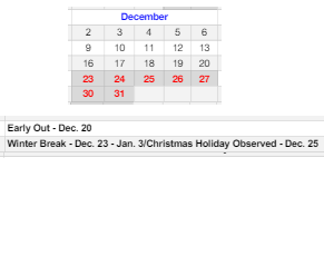 District School Academic Calendar for Ruby Valley Elementary School for December 2024
