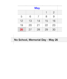 District School Academic Calendar for Ruby Valley Elementary School for May 2025