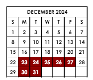 District School Academic Calendar for Elmira Alternative High School for December 2024