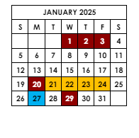 District School Academic Calendar for Elmira Alternative High School for January 2025