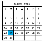 District School Academic Calendar for Elmira Alternative High School for March 2025