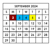 District School Academic Calendar for Elmira Alternative High School for September 2024