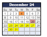 District School Academic Calendar for Elwood Community Middle Sch for December 2024