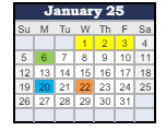 District School Academic Calendar for Elwood Community Middle Sch for January 2025