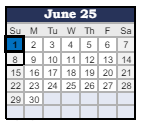 District School Academic Calendar for Elwood Community Middle Sch for June 2025