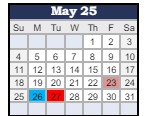 District School Academic Calendar for Elwood Community Middle Sch for May 2025